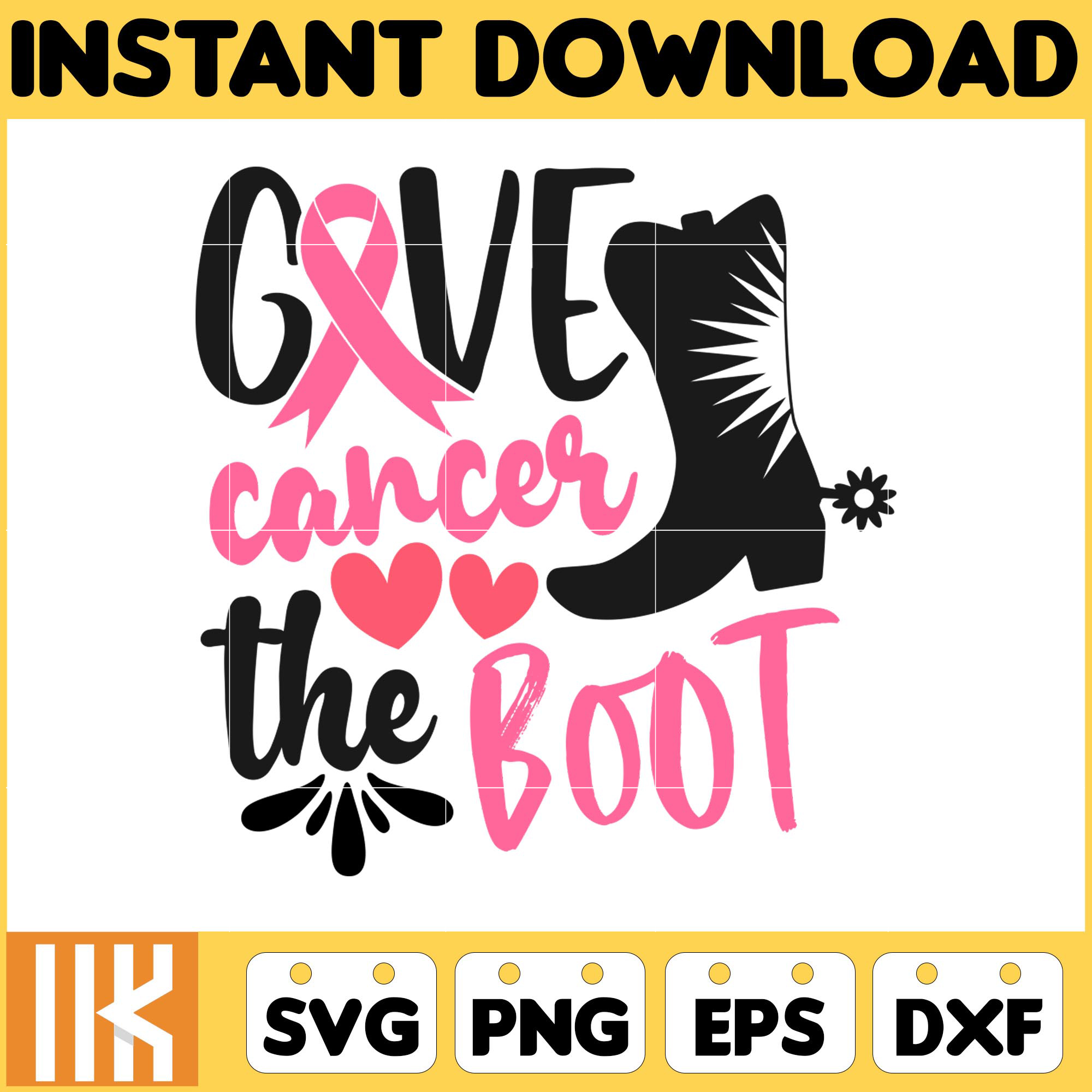 Breast Cancer Svg, Give Cancer The Boot Svg, Cancer Svg, Can - Inspire ...