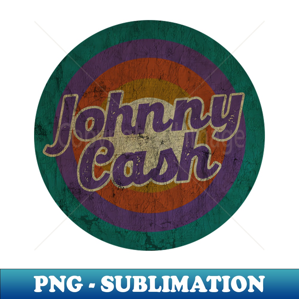 Johnny Cash - Retro Circle - DESIGN - Vintage - Retro PNG | Inspire Uplift