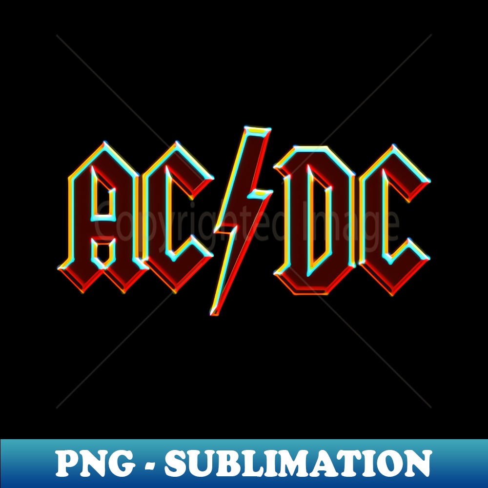 ACDC Retro Glowing Neon - PNG Transparent Digital Download F - Inspire ...
