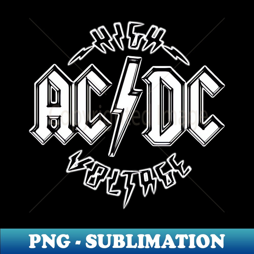 Vintage ACDC High Voltage Neon Style - PNG Transparent Subli - Inspire ...