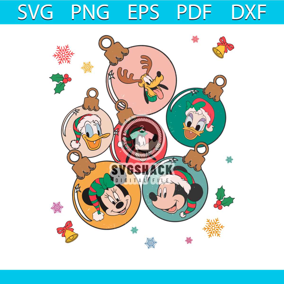 Vintage Disney Ornament Mickey And Friends SVG Download Inspire Uplift