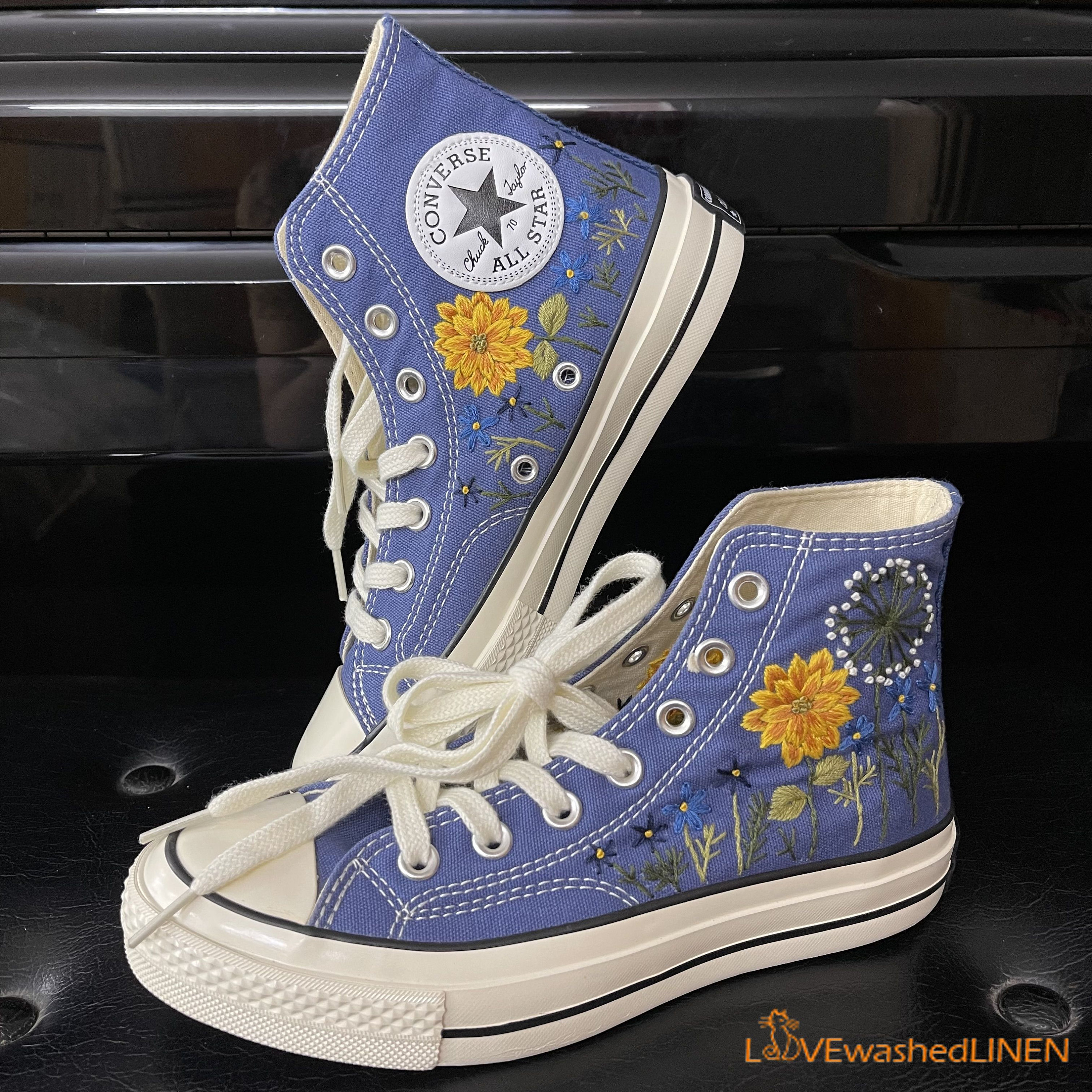 Custom Converse Chuck Taylor Flowers Embroidered Sneaker, W | Inspire ...