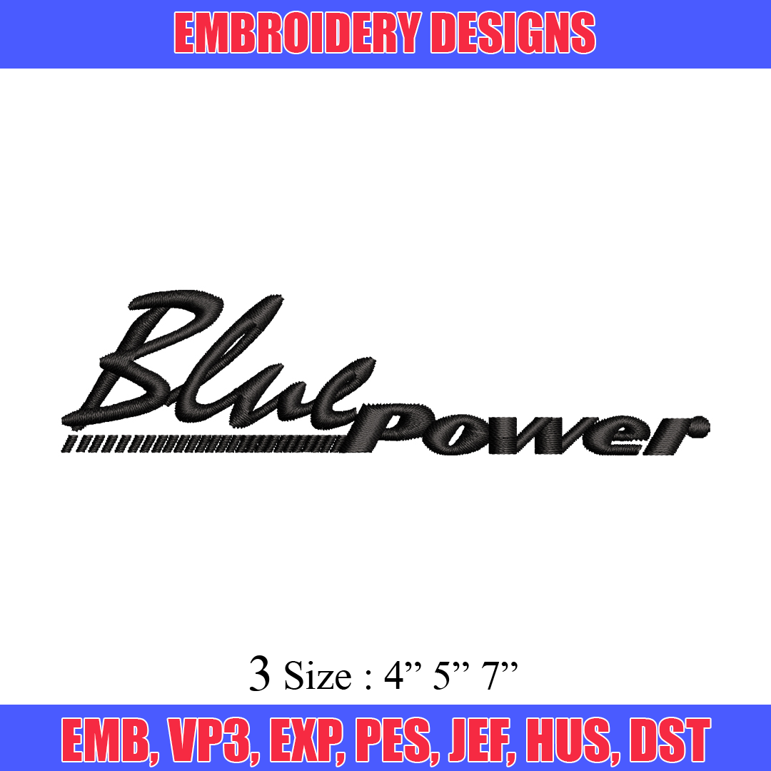 Blue Power embroidery design, Blue Power embroidery, logo de | Inspire ...