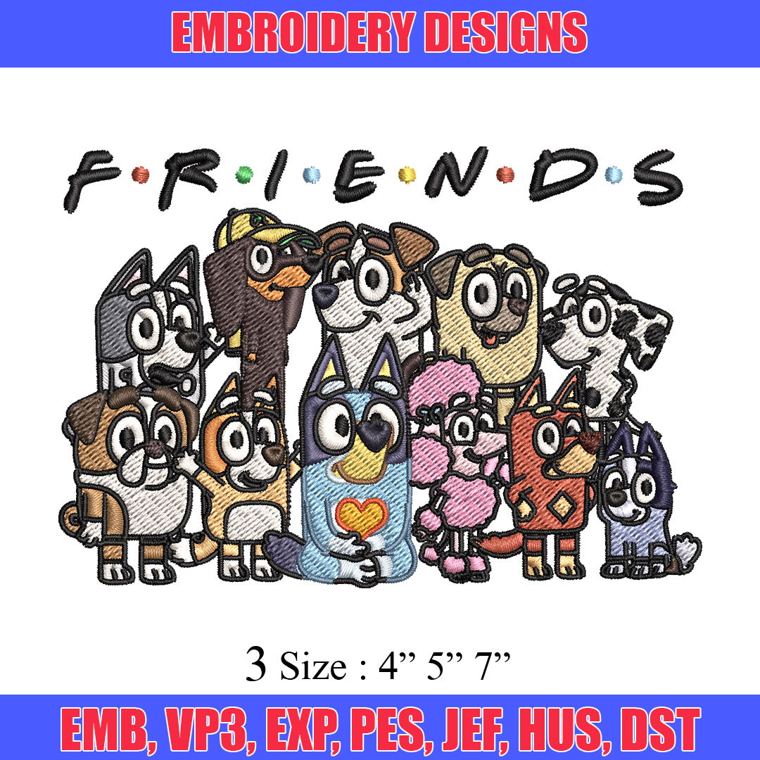 Bluey Friends Embroidery, Bluey cartoon Embroidery, Embroide | Inspire ...