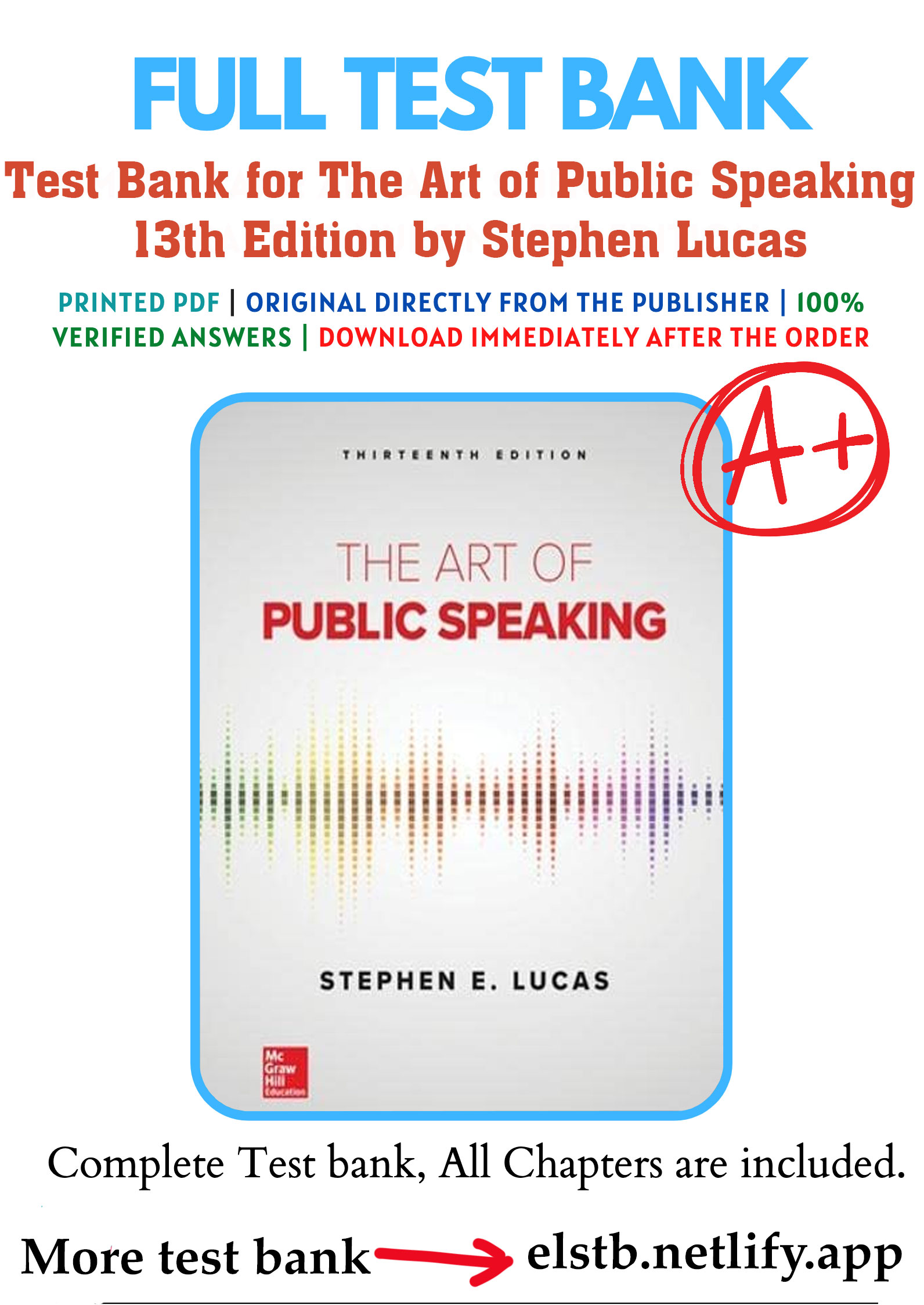 Test Bank for The Art of Public Speaking 13th Edition by Ste | Inspire ...