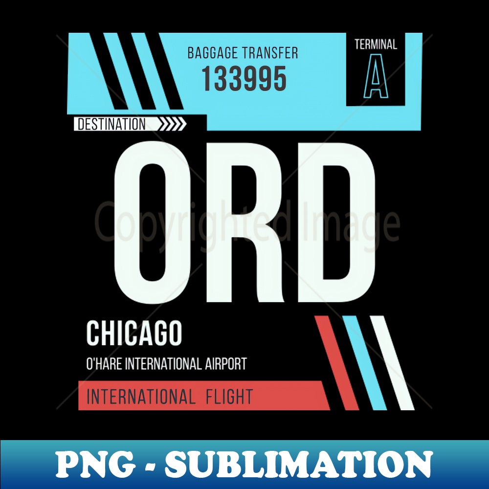 Chicago ORD Airport Code Baggage Tag A Aesthetic Sublimati Inspire Chicago ord airport code baggage tag a aesthetic sublimati inspire