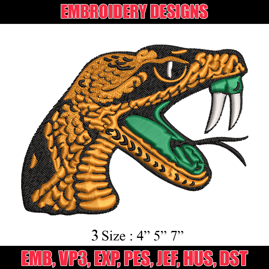 Florida A&M Rattlers embroidery design, Florida A&M Rattlers - Inspire ...