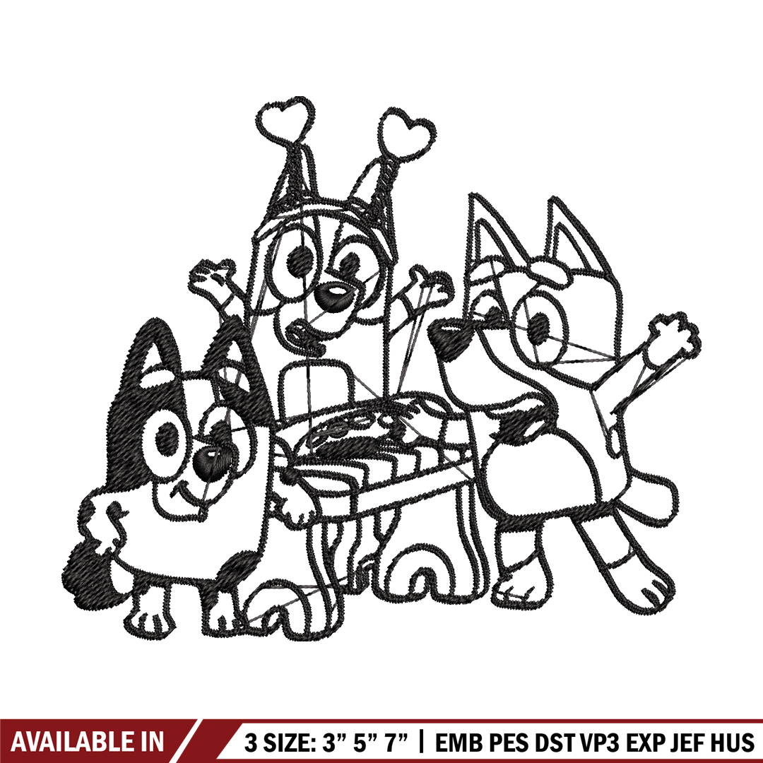 Bluey friends Coloring Pages Embroidery, Bluey Embroidery, E - Inspire
