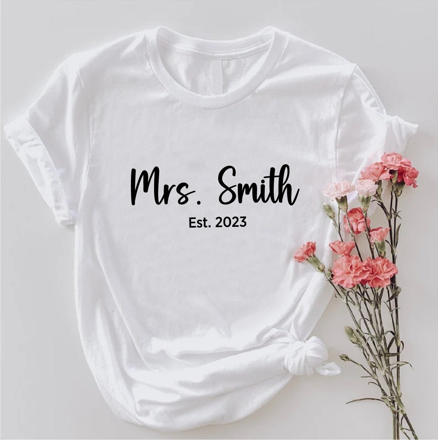 Custom Mrs Shirt PNG, Bridal Shower Gifts, Mrs Personalized | Inspire ...