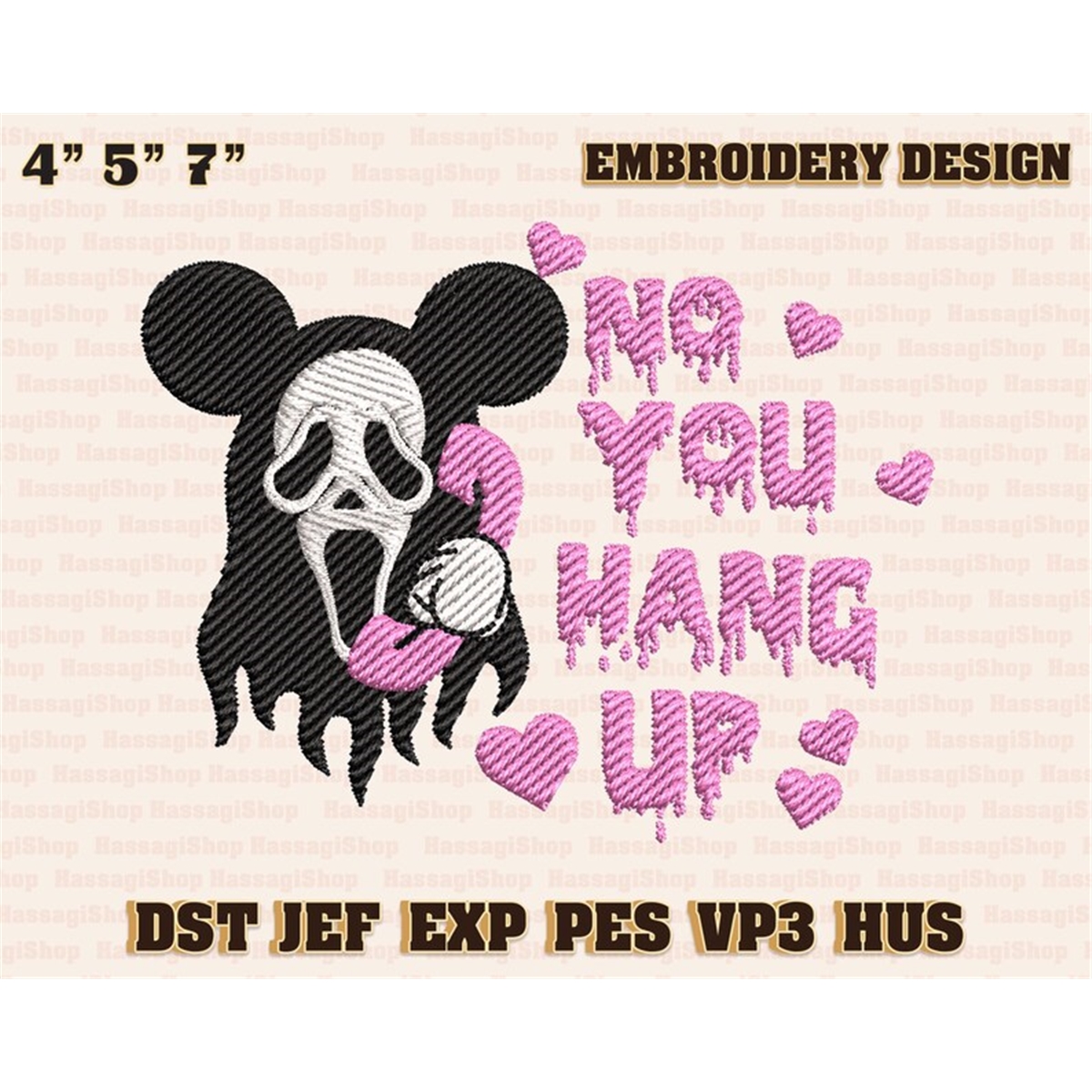 Face Ghost Embroidery Machine File, Scary Halloween Embroide Inspire