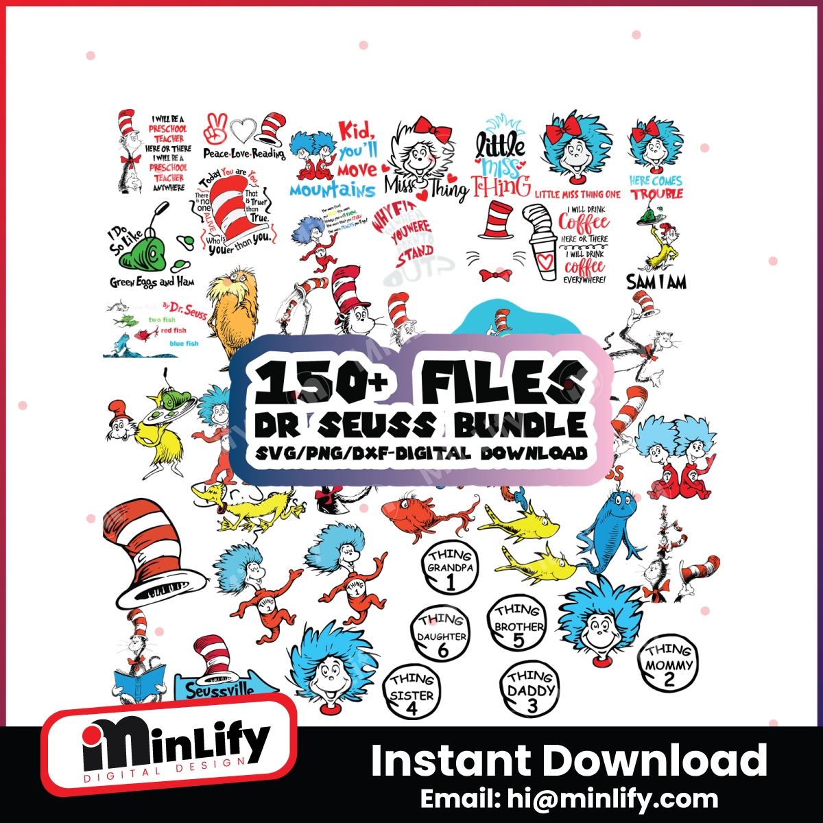 Dr Seuss SVG Cat In The Hat SVG Bundle Cutting Digital Files | Inspire ...