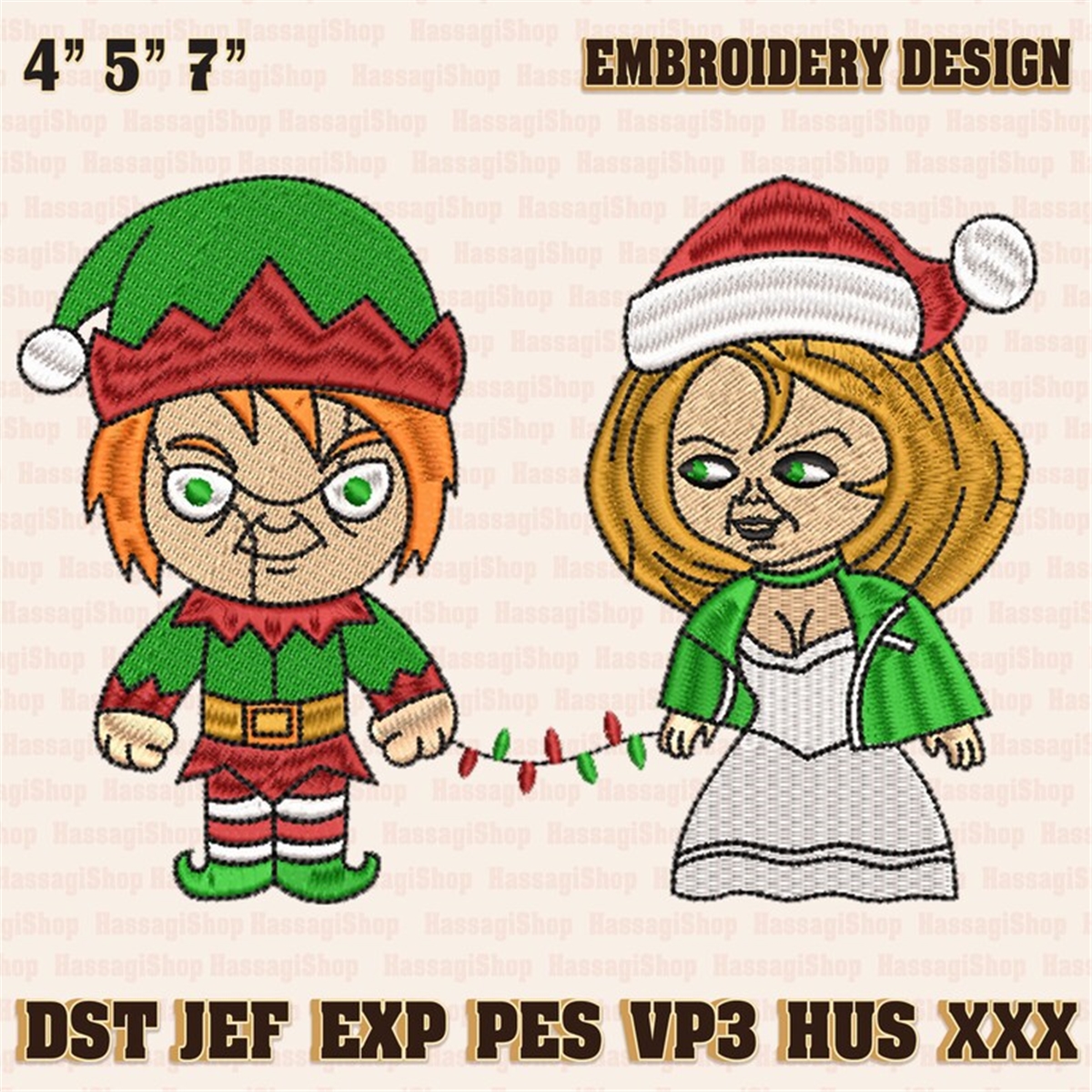 Horror Movie Chibi Christmas Embroidery Machine Design, Scar Inspire