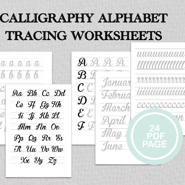 Calligraphy Worksheets, Calligraphy Practice Sheets, Brush L | Inspire ...