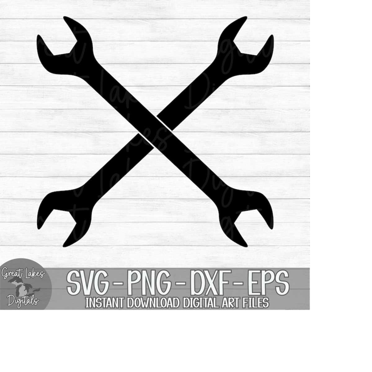 Crossed Wrenches Instant Digital Download svg, png, dxf, Inspire
