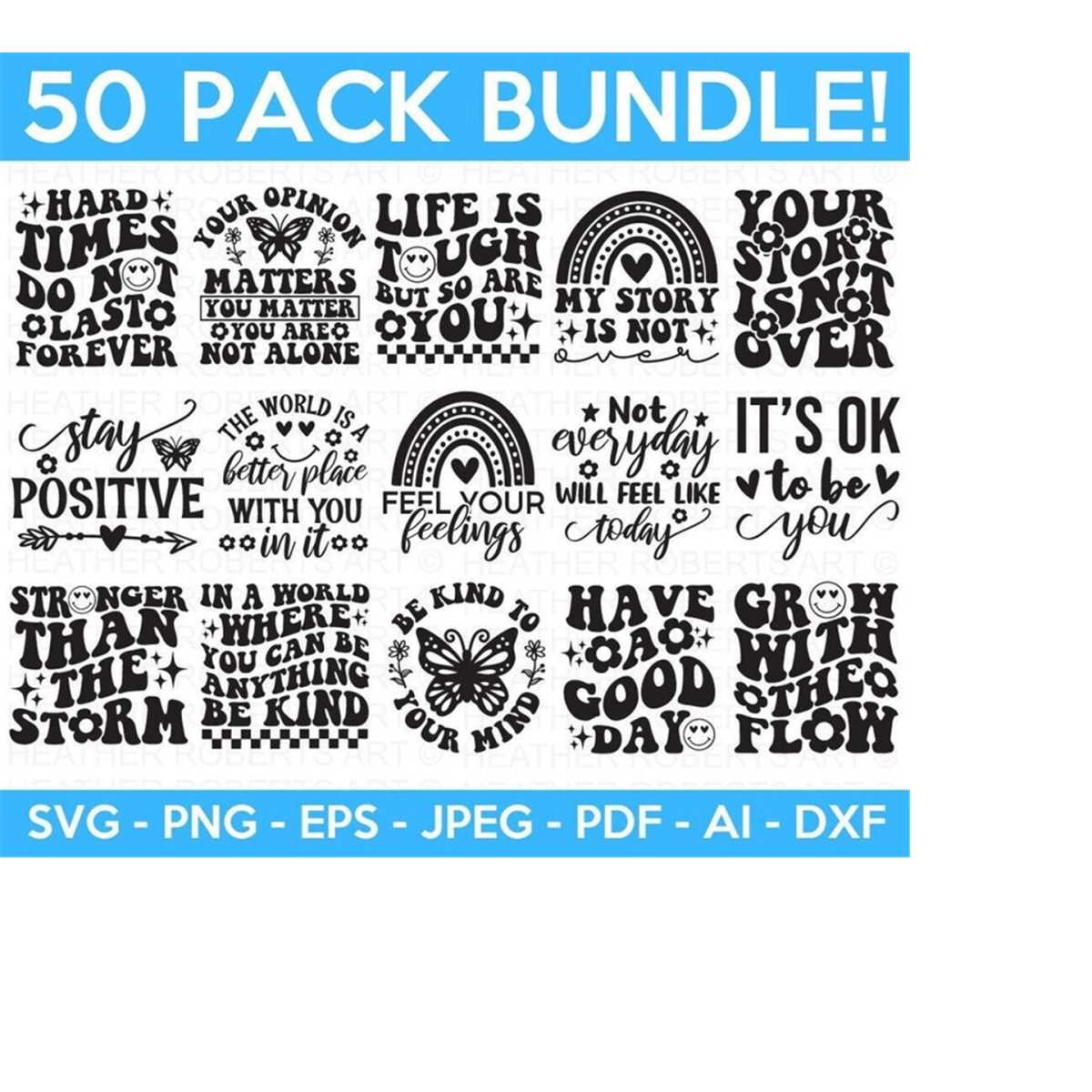 Mental Health SVG Bundle, Positive SVG, Motivational SVG, Me - Inspire ...