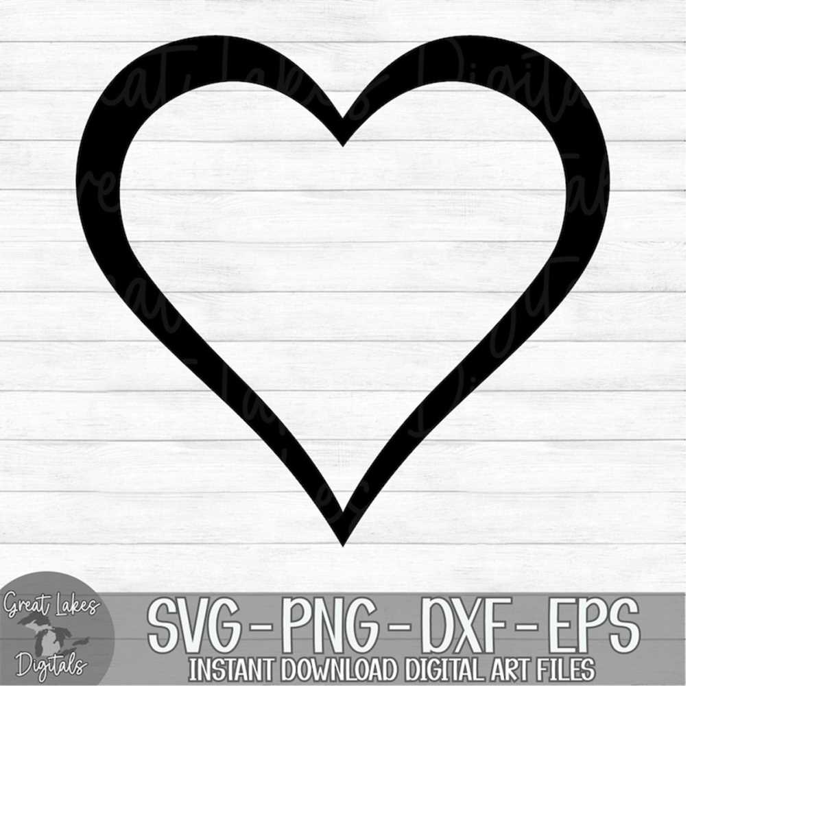 Heart - Instant Digital Download - svg, png, dxf, and eps fi - Inspire ...