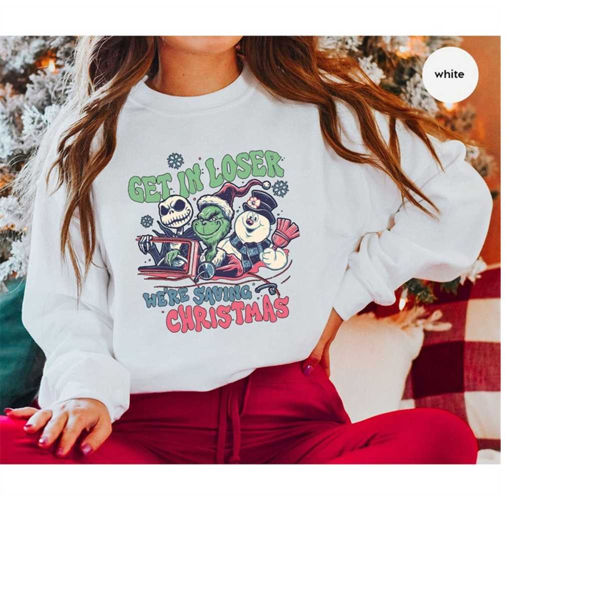 Grinch Long Sleeve Shirt, Funny Christmas Crewneck Sweatshir