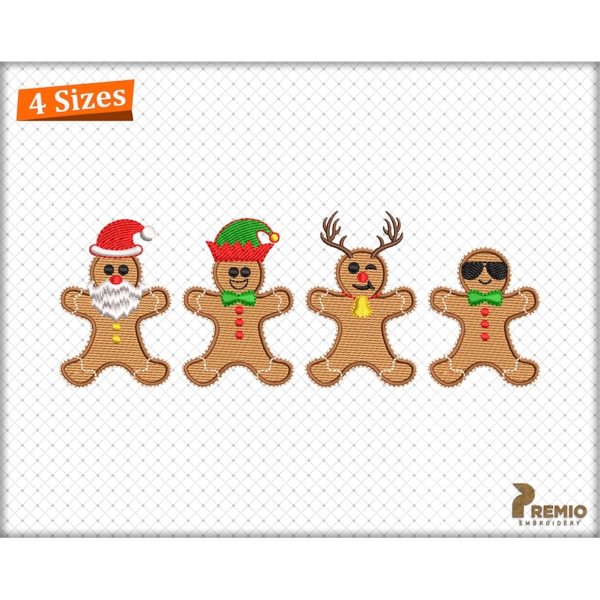 Gingerbread Embroidery Design, Four Christmas Gingerbread Ma Inspire