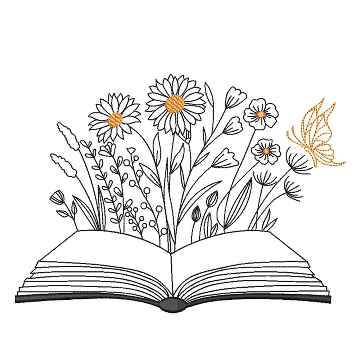 Floral Book Machine Embroidery design Inspire Uplift