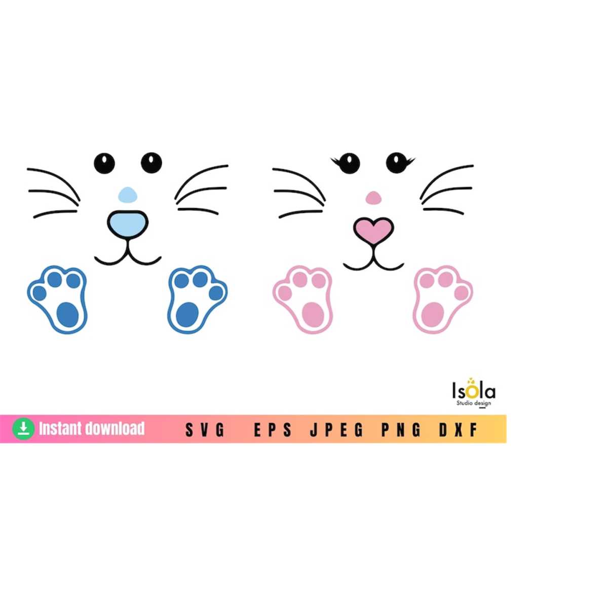 Easter bunny face svg, Girl Boy bunny svg, Cute rabbit svg, | Inspire ...