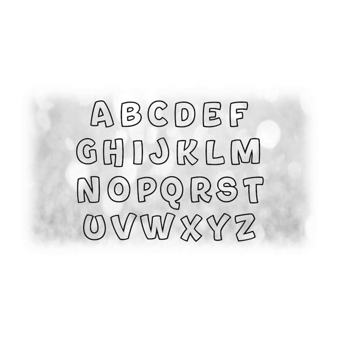 Word Clipart: Black Hollow Cartoon Alphabet Letter Templates - Inspire ...