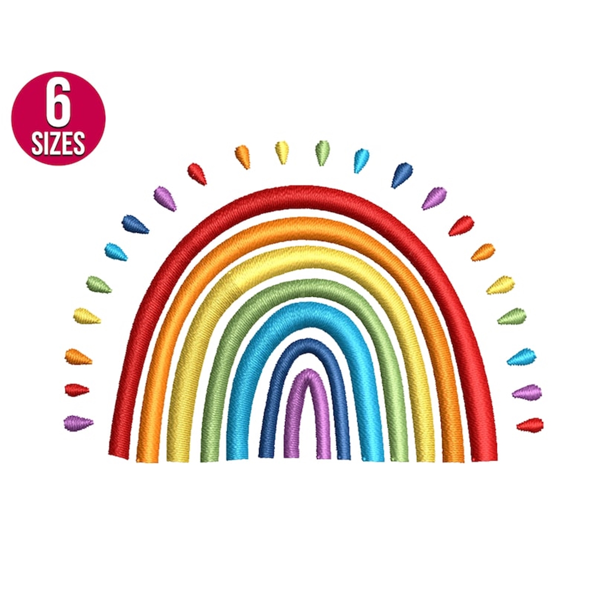 Rainbow embroidery design, Machine embroidery file, Instant Inspire