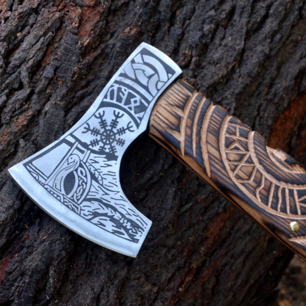 Custom Handmade Ragnar Viking Axe, Hand Forged Viking Tomaha - Inspire ...