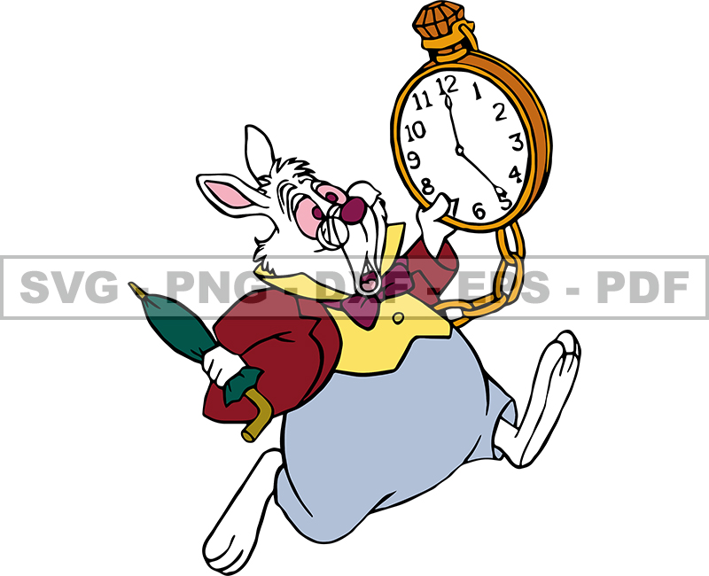 White Rabbit Classic Color White Rabbit Classic Svg, Alice in Wonderland Svg, Cartoon C | Inspire ...