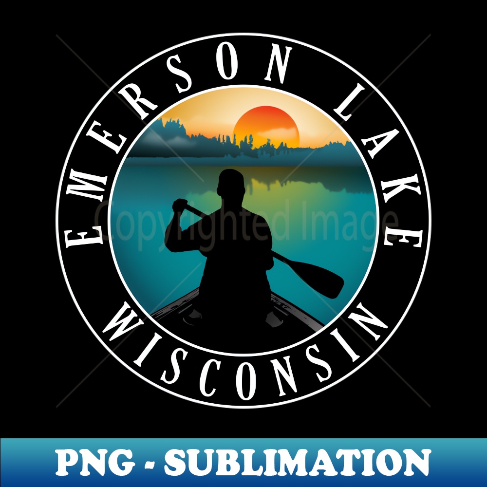 Emerson Lake Wisconsin Canoeing Unique Sublimation PNG Dow Inspire