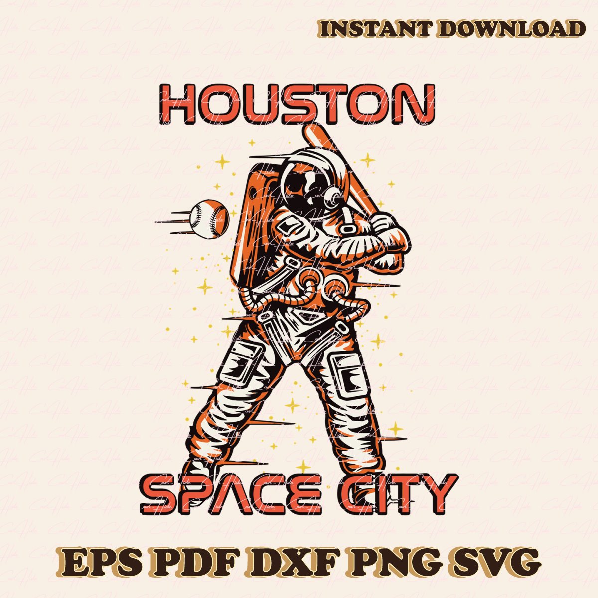 Retro Houston Space City Baseball MLB SVG Download File Inspire Uplift