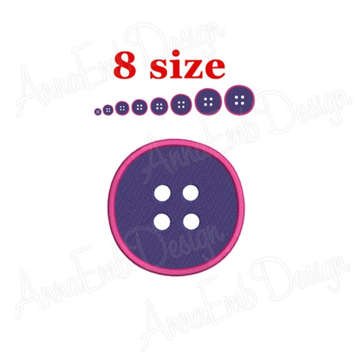 Button embroidery design. Machine embroidery design. Button Inspire