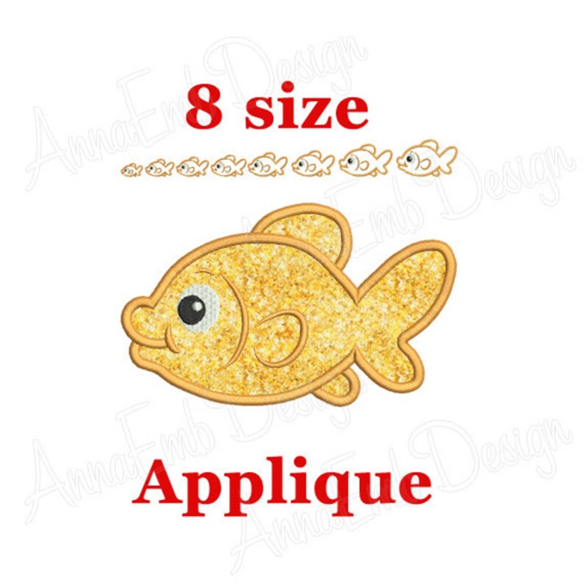Picture of Goldfish Applique Embroidery Design. Fish Embroidery Design. | Inspire ...