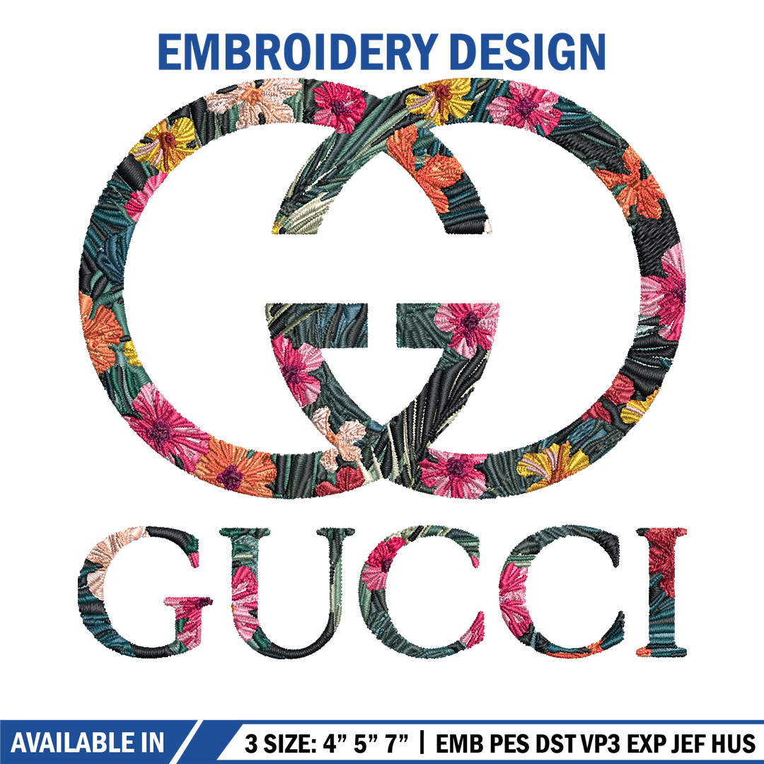 Gucci flower Embroidery Design, Gucci Embroidery, Brand Embr Inspire