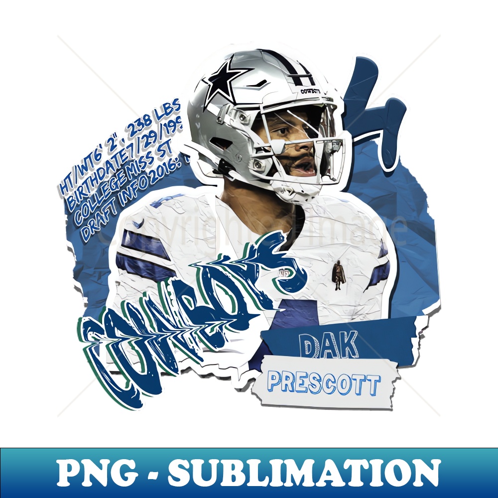 Dak Prescott Football Paper Poster Cowboys 11 - Trendy Subli | Inspire ...