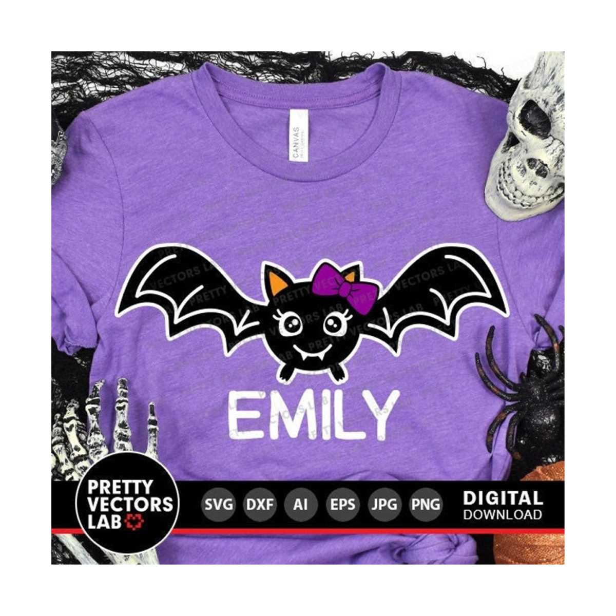 Halloween Svg, Cute Bat Svg, Girl Bat Svg, Dxf, Eps, Png, Sp Inspire