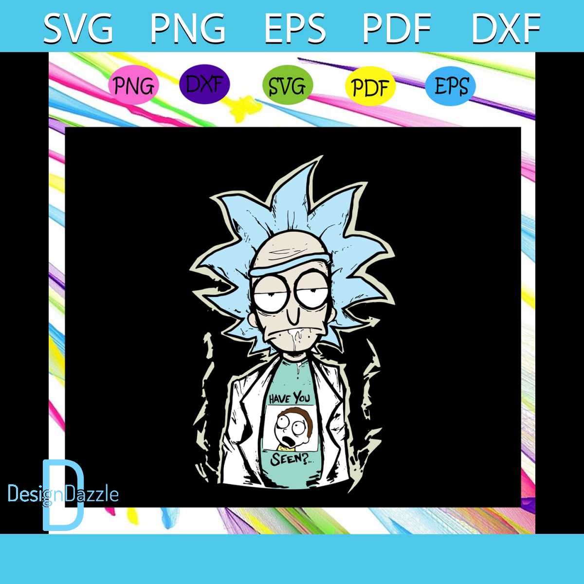Rick Und Morty Herren T-Shirt „Riggity Riggity Wrecked“ – Blau, 100% Baumwolle, Offiziell Lizenziert