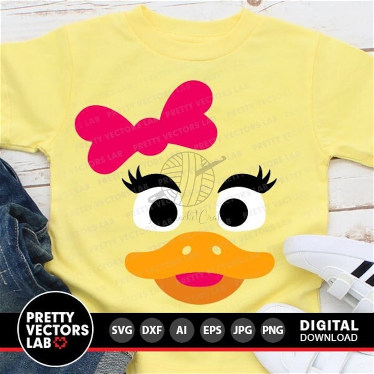 Duck Svg, Girl Duck Face Cut Files, Cute Duck with Bow Svg D Inspire