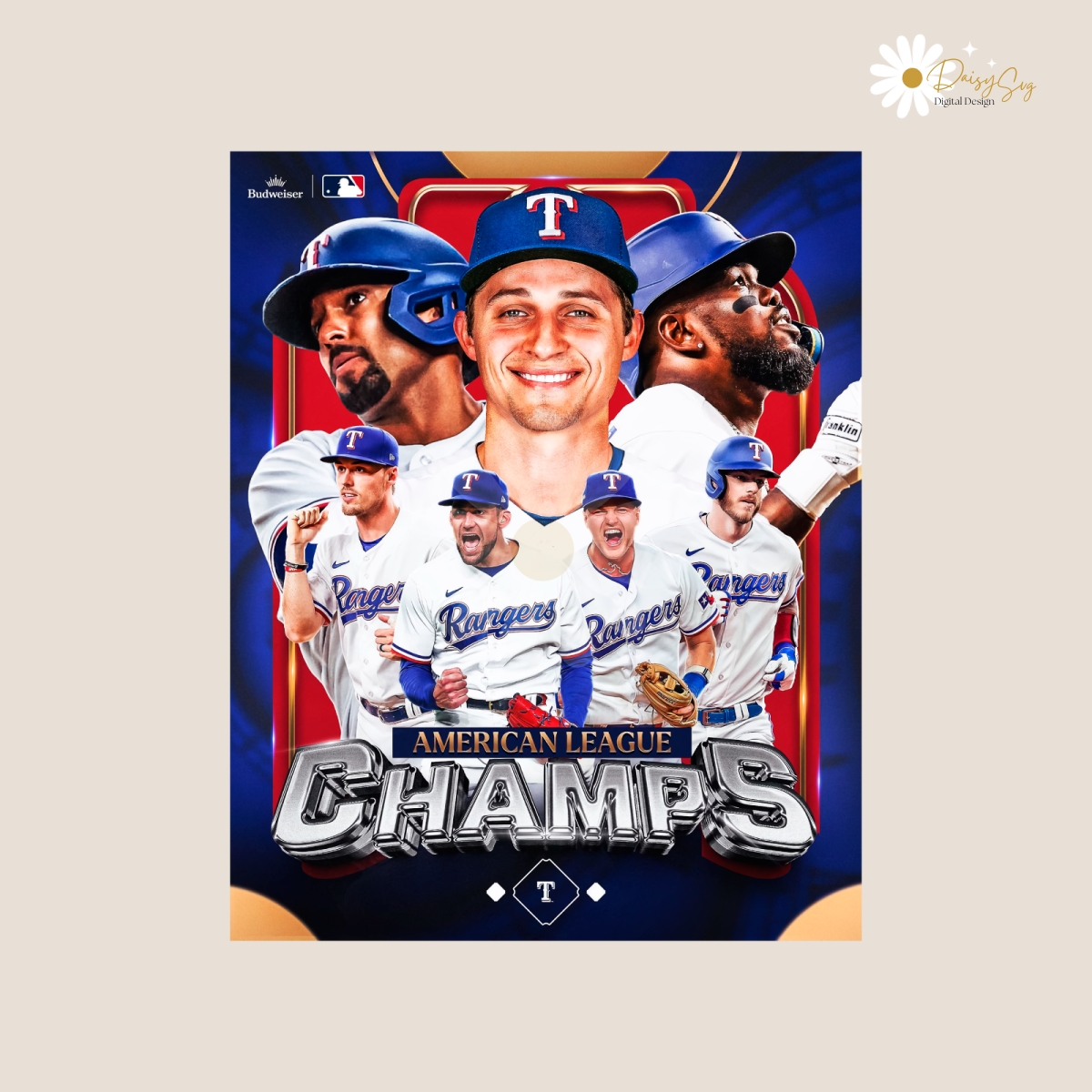 Texas Rangers American League Champs PNG Sublimation - Inspire Uplift