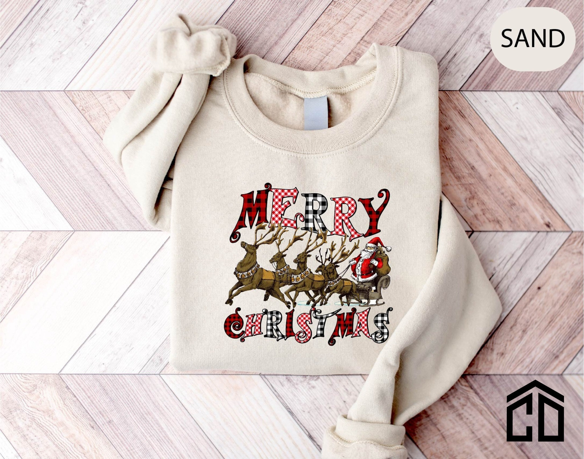 Merry Christmas Reindeer Heart Pattern High Neck Sweater