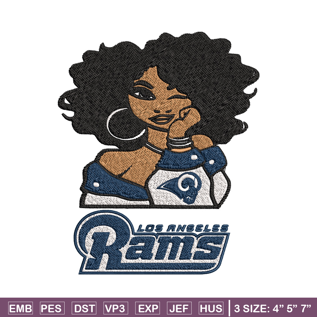 Los Angeles Rams embroidery design, NFL girl embroidery, Los - Inspire ...