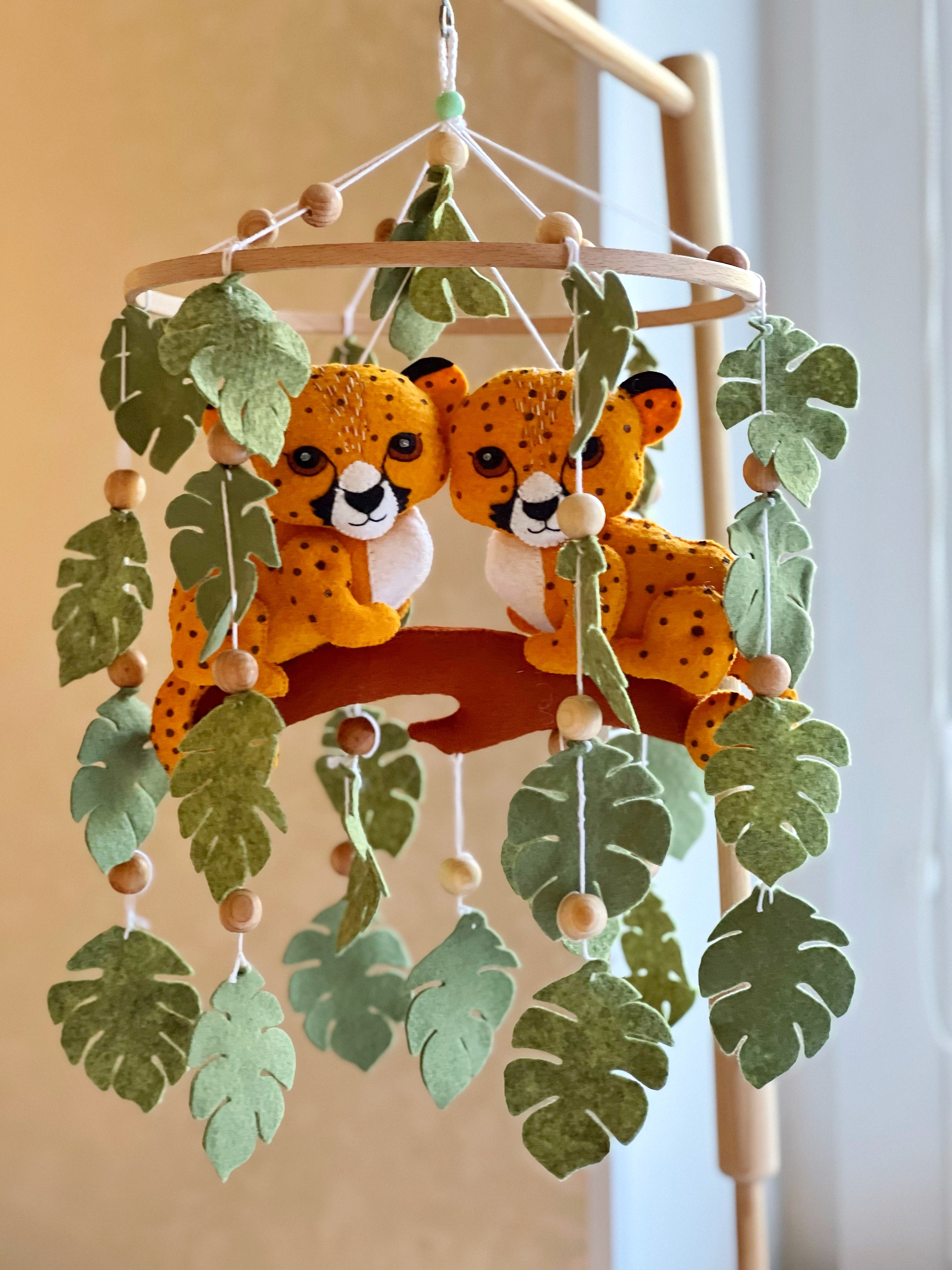 Baby mobile leopards jungle decor nursery hanging baby showe Inspire