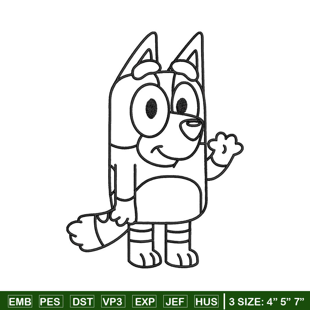 Dad Bluey Coloring Pages Embroidery, Bluey Embroidery, Embro - Inspire