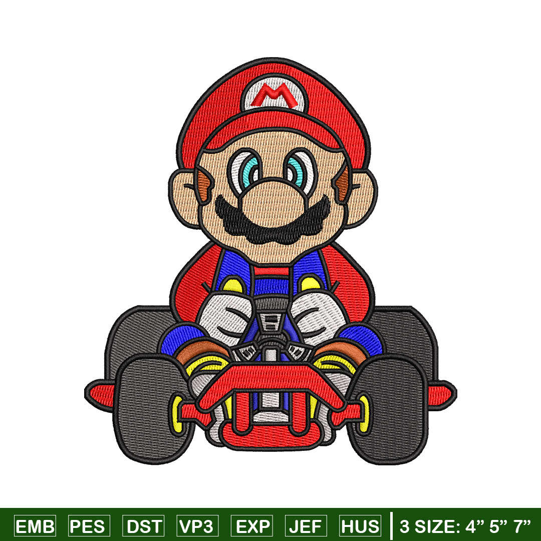 Mario car embroidery design, Super Mario bros embroidery, ga - Inspire ...
