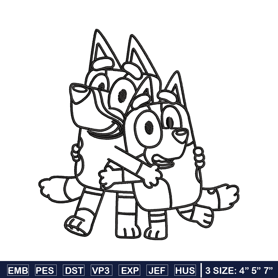 Mom and Dad Bluey Coloring Pages Embroidery, Bluey Embroider - Inspire ...