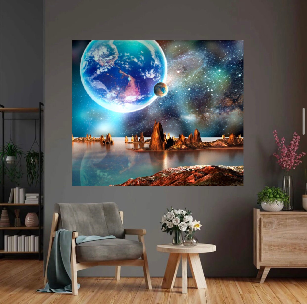 Fresh Look at Galaxy Aquarium Background Space Theme Planets Earth View Fi