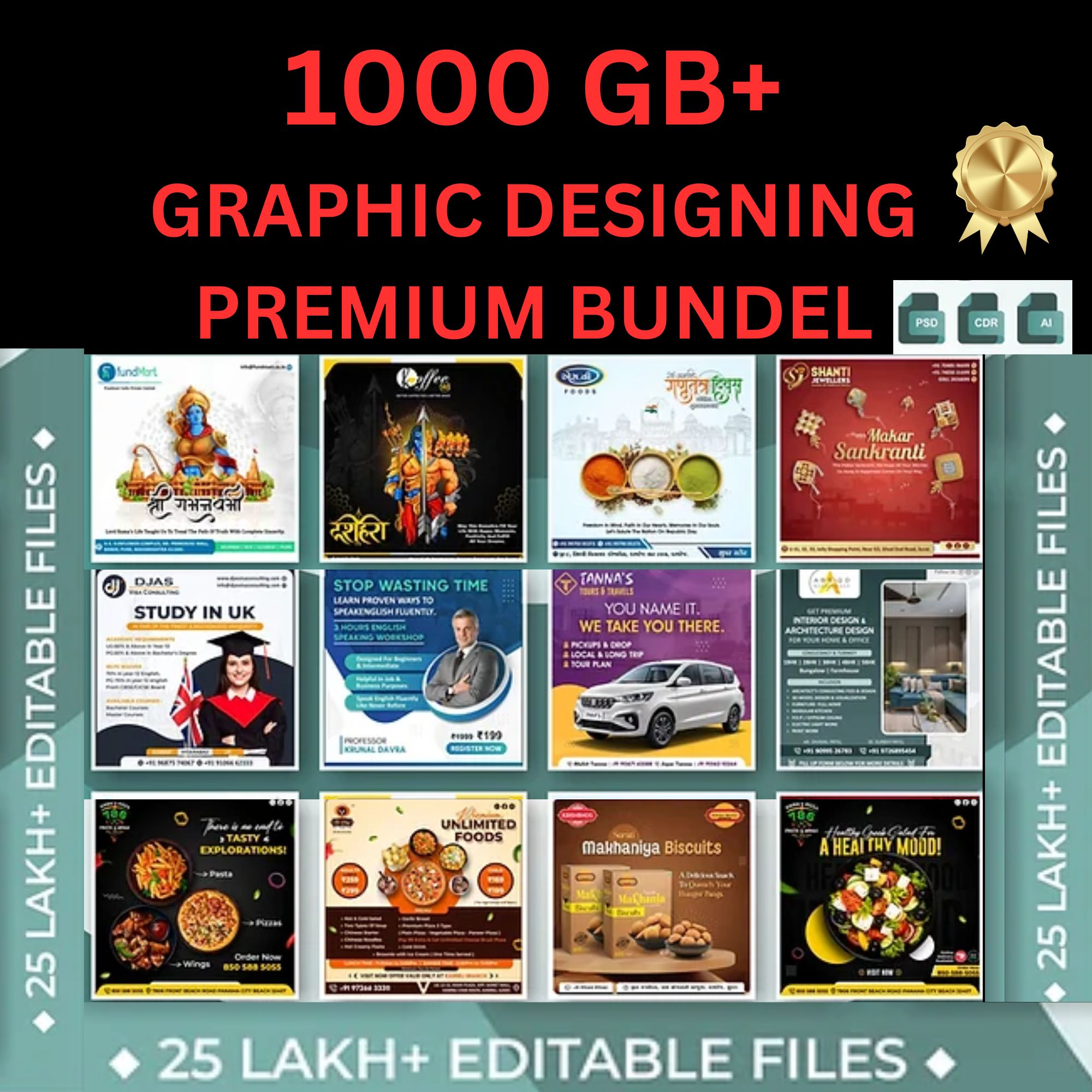 Graphic Designing Premium festival Bundle|editable templates | Inspire ...
