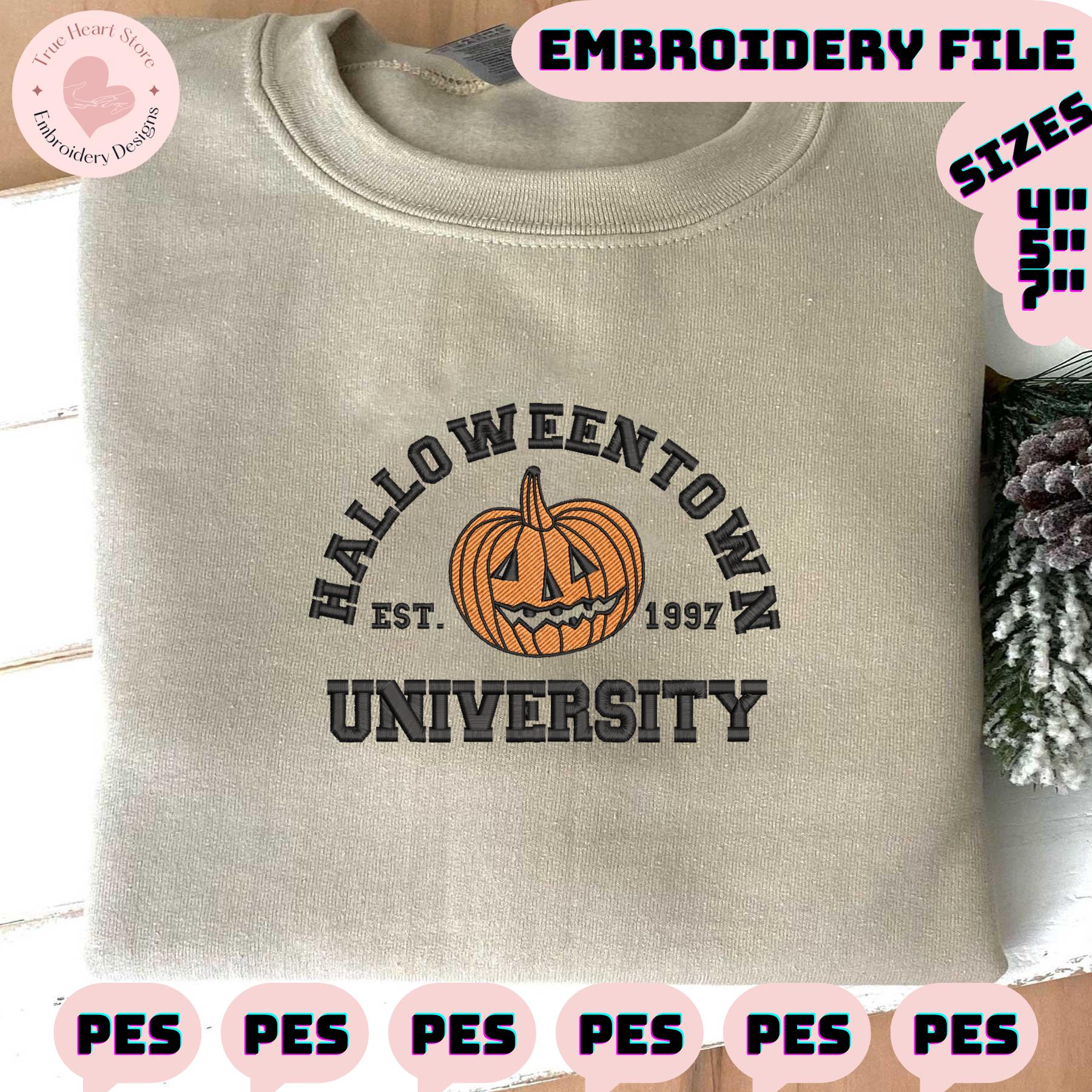 Halloween Town Embroidery Design, Horror Movie Embroidery De Inspire