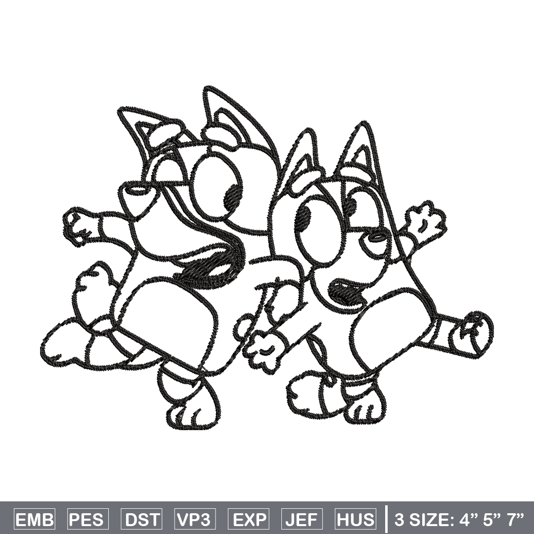 Bingo Bluey Coloring Pages Embroidery, Bluey Embroidery, Emb | Inspire