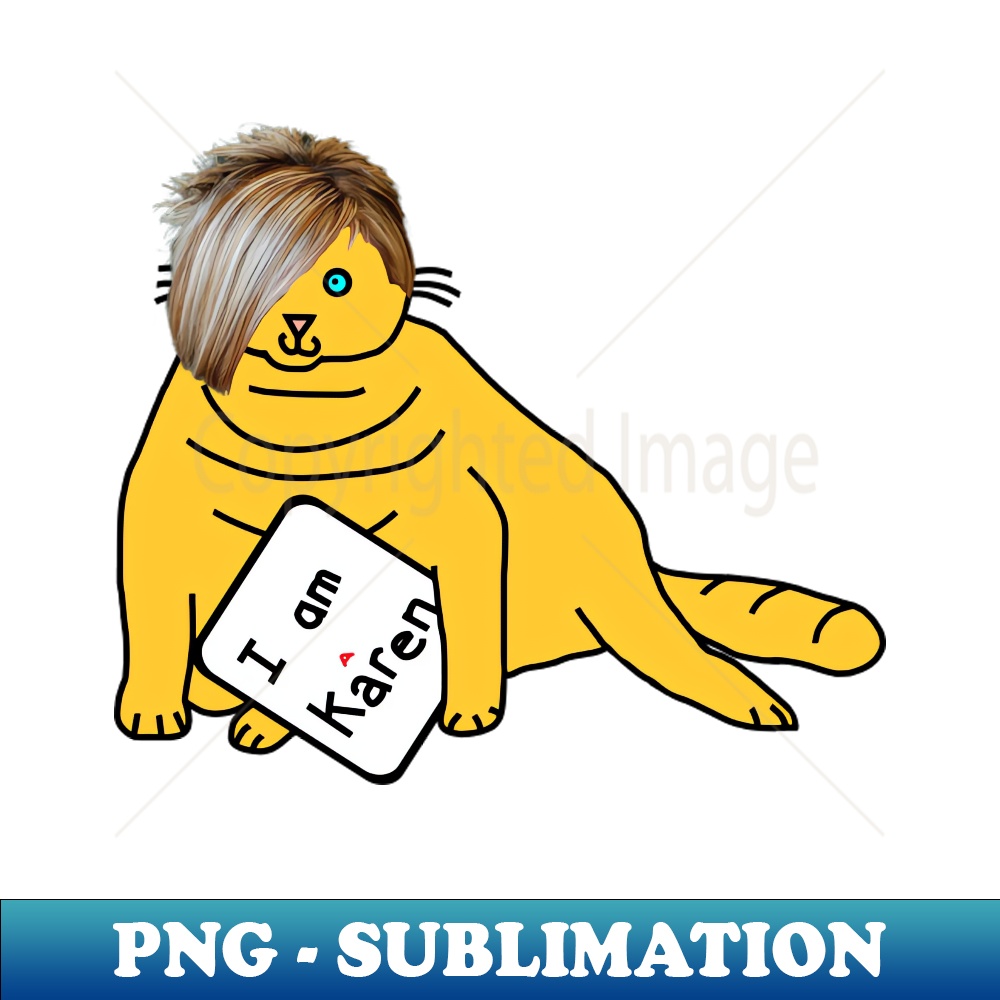 Chonk Cat with Karen Hair Memes Exclusive PNG Sublimation Inspire