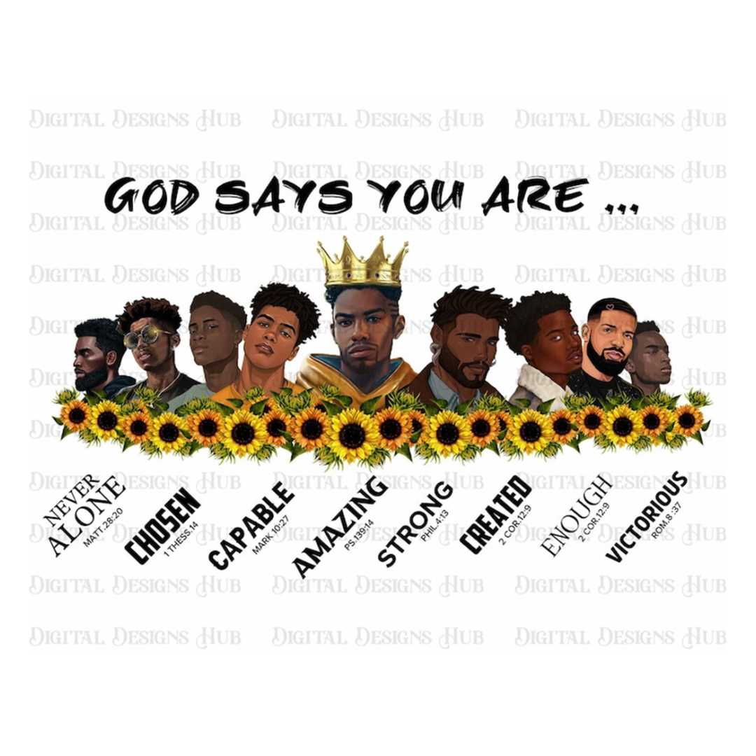 Black Man God Says You Are Png, Strong Afro Man Png, Black K | Inspire ...